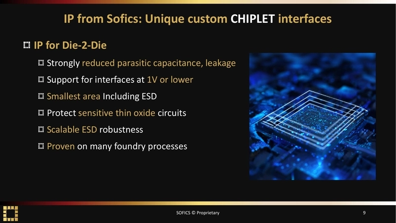 IP from Sofics: Unique custom CHIPLET interfaces